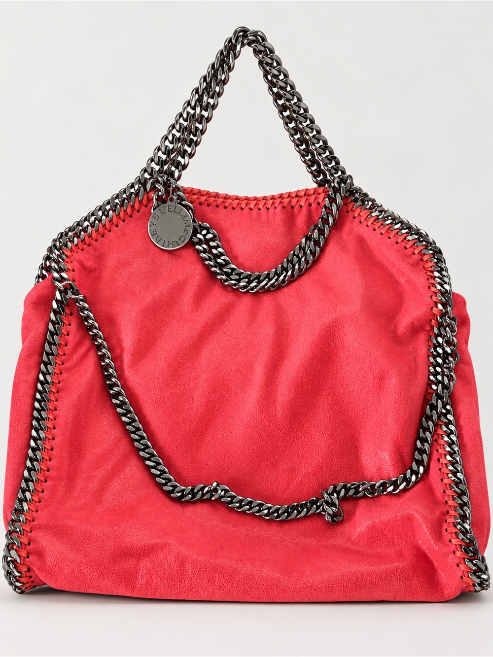 Stella McCartney Falabella Coral Pink Fold-Over Chain Tote Bag
